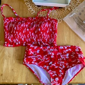 ❤️NEW Red Highwaisted two piece ❤️